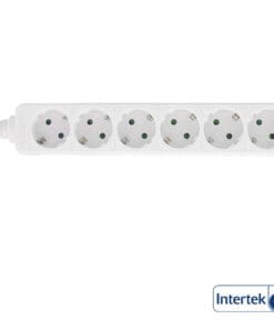 InLine® Steckdosenleiste, 6-fach Schutzkontakt, 5m, weiß, weiß