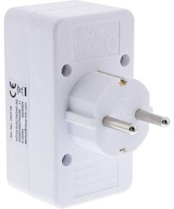 Alternative view of InLine® Steckdosenadapter, Schutzkontakt Stecker an 2x Euro + 1x SK, weiß