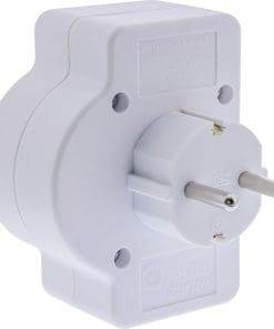 Alternative view of InLine® Steckdosenadapter, SK Stecker an 2xEuro+1x SK, mit Schalter, weiß