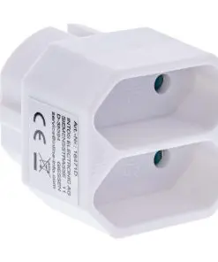 InLine® Steckdosenadapter, Schutzkontakt Stecker an 2x Eurobuchse, weiß