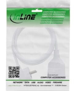 Alternative view of InLine® Strom-Verlängerung Schutzkontakt Stecker gewinkelt / Buchse, weiß, 1,5m