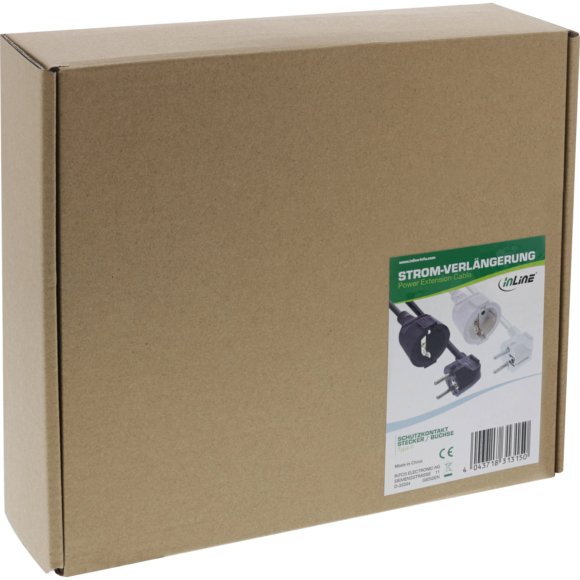 InLine® Strom-Verlängerung Schutzkontakt Stecker gewinkelt/Buchse, schwarz, 20m InLine® Strom-Verlängerung Schutzkontakt Stecker gewinkelt/Buchse, schwarz, 20m – Bild 2