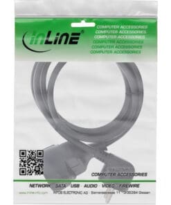 Alternative view of InLine® Strom-Verlängerung Schutzkontakt Stecker gewinkelt / Buchse, schwarz, 2m