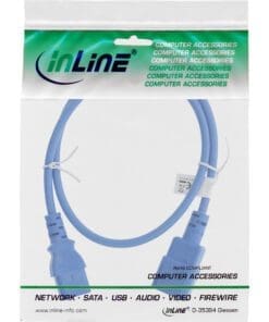 Alternative view of InLine® Kaltgeräteverlängerung, C13 auf C14, blau, 0,75m