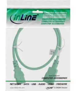 Alternative view of InLine® Kaltgeräteverlängerung, C13 auf C14, grün, 0,5m