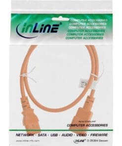 Alternative view of InLine® Kaltgeräteverlängerung, C13 auf C14, orange, 0,75m