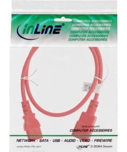 Alternative view of InLine® Kaltgeräteverlängerung, C13 auf C14, rot, 0,3m