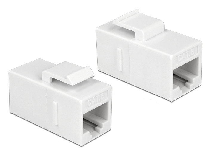 Delock Keystone Modul RJ45 Buchse > RJ45 Buchse Cat.6 UTP weiß Delock Keystone Modul RJ45 Buchse > RJ45 Buchse Cat.6 UTP weiß