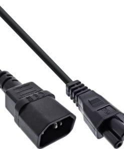 InLine® Netzkabel, C14 Kupplung auf C5 Stecker, schwarz, 1m