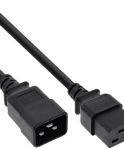 InLine® Kaltgeräteverlängerung 16A, C19 auf C20, 0,75m