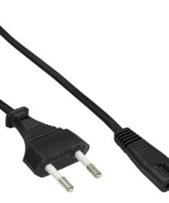 InLine® Netzkabel, Netzstecker CEE7/16 Italien auf Euro 8 C7 Stecker, schwarz, 1,8m