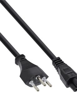 35er B-Pack InLine® Netzkabel für Notebook, Schweiz, 3pol Kupplung, 2m