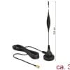 Delock Antenne GSM UMTS SMA 5 dBi omni starr schwarz Standfuß magn. 3 m schwarz Standfuß
