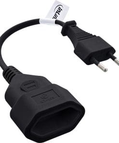 Alternative view of InLine® Euro-Verlängerung, Eurostecker an Eurokupplung, schwarz, 0,2m