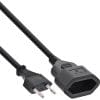 InLine® Euro-Verlängerung, Eurostecker an Eurokupplung, schwarz, 0,2m InLine Netzkabel, Netzstecker Japan auf Kaltgerätestecker C13, 1,8m