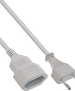 InLine® Euro-Verlängerung, Eurostecker an Eurokupplung, weiß, 0,2m