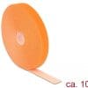 Delock Klett-Kabelbinder L 10 m x B 20 mm Rolle orange