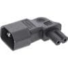 Netzadapter IEC 60320 C14 / C7, links/rechts gewinkelt, 3pol. Kaltgeräte zu 2pol.