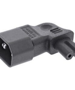 Netzadapter IEC 60320 C14 / C7, links/rechts gewinkelt, 3pol. Kaltgeräte zu 2pol.