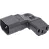 InLine® Netzadapter IEC 60320 C14 / C13, links/rechts gewinkelt, 3pol. Kaltgeräte
