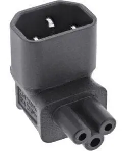 Netzadapter IEC 60320 C14 / C5, oben/unten gewinkelt, 3pol. Kaltgeräte / Notebook