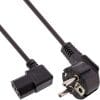 60er B-Pack InLine® Netzkabel, Schutzk. gew. / C13 rechts gew., schwarz, 0,5m