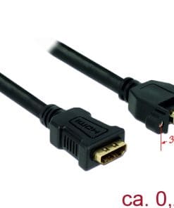 Delock Kabel HDMI A Buchse > HDMI A Buchse zum Einbau 25 cm