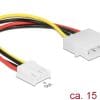 Delock Stromkabel 4 Pin Stecker > 4 Pin Floppy Buchse 15 cm