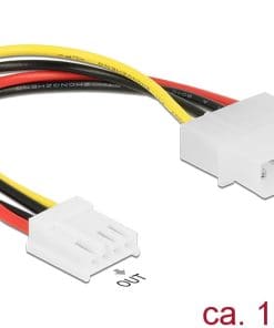 Delock Stromkabel 4 Pin Stecker > 4 Pin Floppy Buchse 15 cm