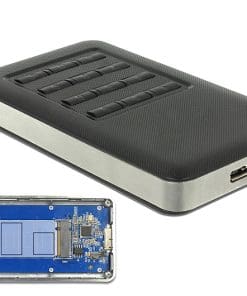 Delock Gehäuse M2 SSD 42mm > USB 3.0 Typ Micro-B mit Verschlüsselung