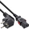 InLine® Netzkabel, Schutzkontakt gewinkelt auf C13 verriegelbar, 2m