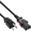 InLine® Netzkabel, Netzstecker USA auf Kaltgerätestecker C13 verriegelbar, 3m