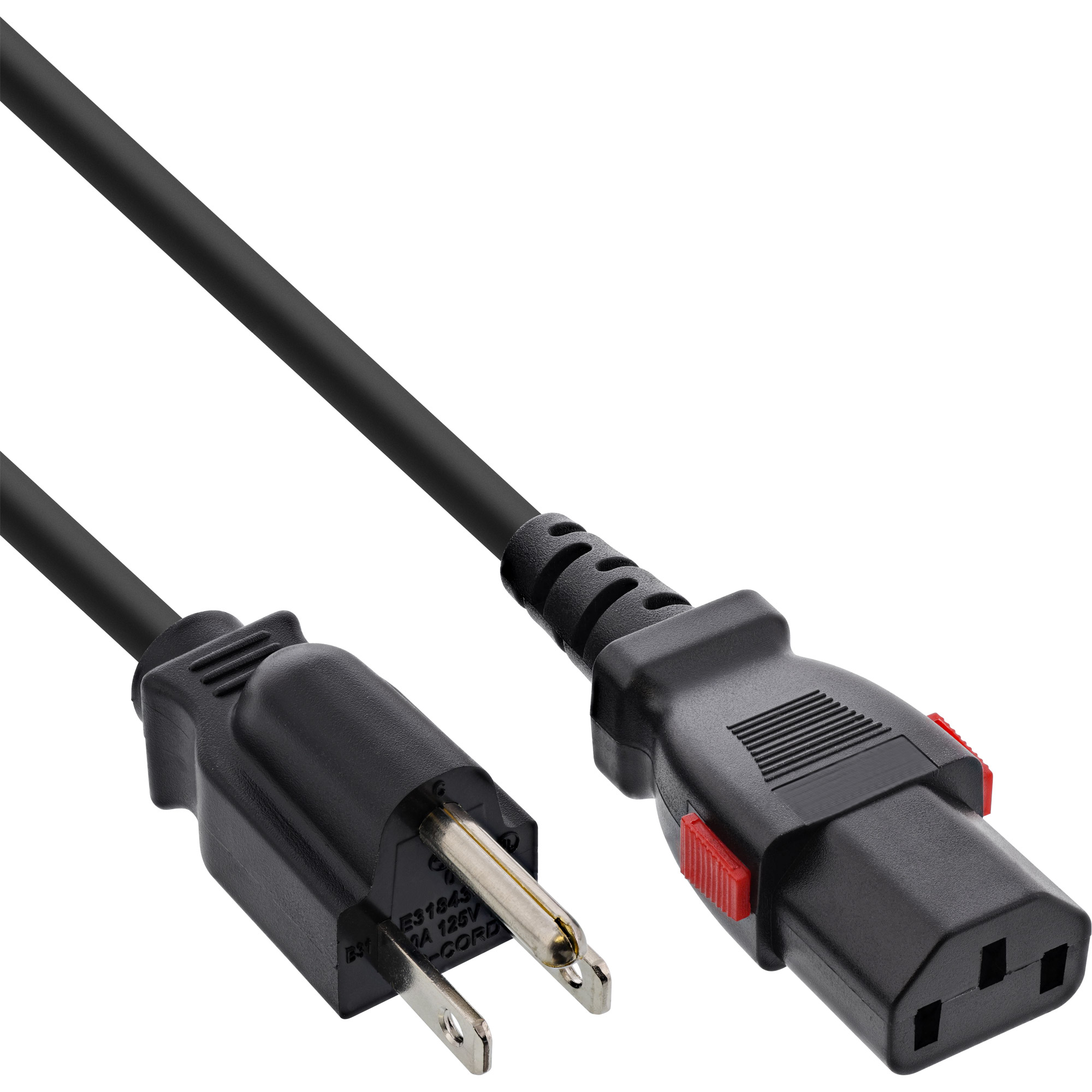 InLine® Netzkabel, Netzstecker USA auf Kaltgerätestecker C13 verriegelbar, 1m InLine® Netzkabel, Netzstecker USA auf Kaltgerätestecker C13 verriegelbar, 1m