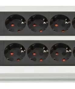 Brennenstuhl Premium ALU-Line 12-fach Duo schwarz mit 2 Schaltern, 3 m
