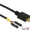 Delock Kabel USB Type-C 2.0 Stecker > 2 x Pfostenbuchse einzeln Strom 50 cm