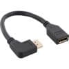DisplayPort 1.4 Adapterkabel ST/BU, 8K4K, links gewinkelt, schwarz/gold, 0,15m