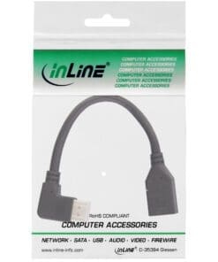Alternative view of DisplayPort 1.4 Adapterkabel ST/BU, 8K4K, links gewinkelt, schwarz/gold, 0,15m