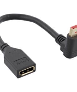 DisplayPort 1.4 Adapterkabel ST/BU, 8K4K, nach oben gewinkelt, schwarz/gold, 0,15m