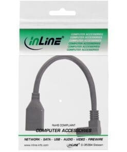 Alternative view of DisplayPort 1.4 Adapterkabel ST/BU, 8K4K, nach unten gewinkelt, schwarz/gold, 0,15m
