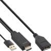 InLine® HDMI ST zu DisplayPort BU Konverter Kabel, 4K, schwarz/gold, 0,3m
