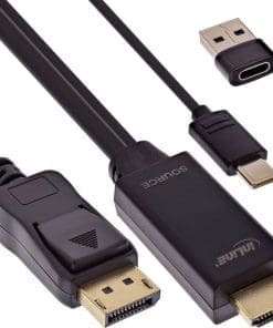 InLine® HDMI zu DisplayPort Konverter Kabel, 4K/60Hz, schwarz, 2m