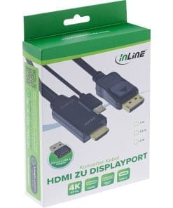 Alternative view of InLine® HDMI zu DisplayPort Konverter Kabel, 4K/60Hz, schwarz, 2m