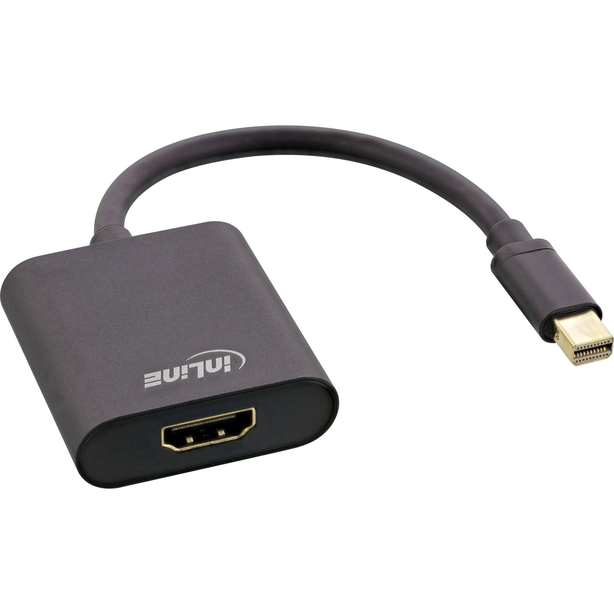 InLine® Mini DisplayPort HDMI Adapterkabel Aluminium mit Audio, 4K/60Hz, schwarz, 0,15m InLine® Mini DisplayPort HDMI Adapterkabel Aluminium mit Audio, 4K/60Hz, schwarz, 0,15m