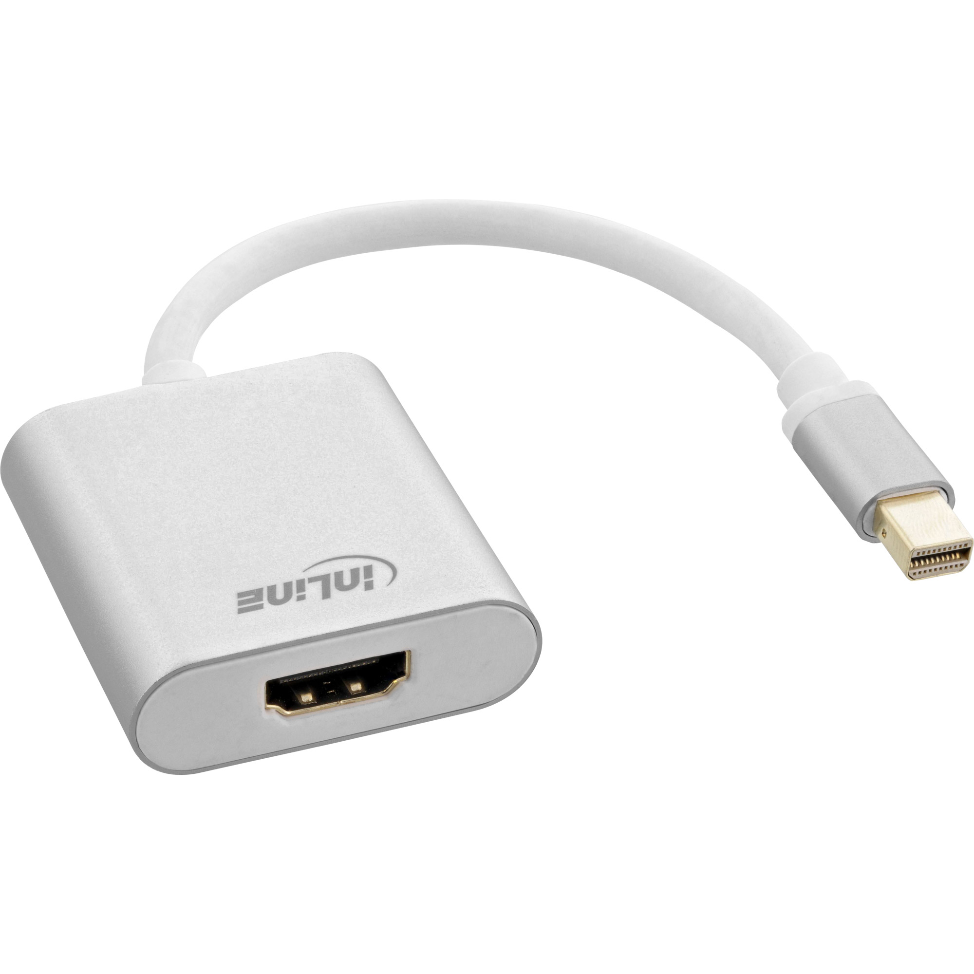 InLine® Mini DisplayPort HDMI Adapterkabel Aluminium mit Audio, 4K/60Hz, weiß, 0,15m InLine® Mini DisplayPort HDMI Adapterkabel Aluminium mit Audio, 4K/60Hz, weiß, 0,15m