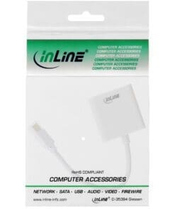 Alternative view of InLine® Mini DisplayPort zu DVI Adapter, Mini DisplayPort Stecker auf DVI-D 24+1 Buchse, Alu, weiß
