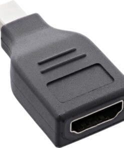 InLine® DisplayPort Konverter, mini DisplayPort Stecker auf HDMI Buchse, FullHD/60Hz, schwarz