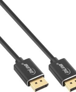 InLine® DisplayPort 1.4 Kabel Slim, 8K4K, schwarz, vergoldete Kontakte, 0,5m