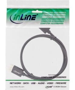Alternative view of InLine® DisplayPort 1.4 Kabel Slim, 8K4K, schwarz, vergoldete Kontakte, 0,5m