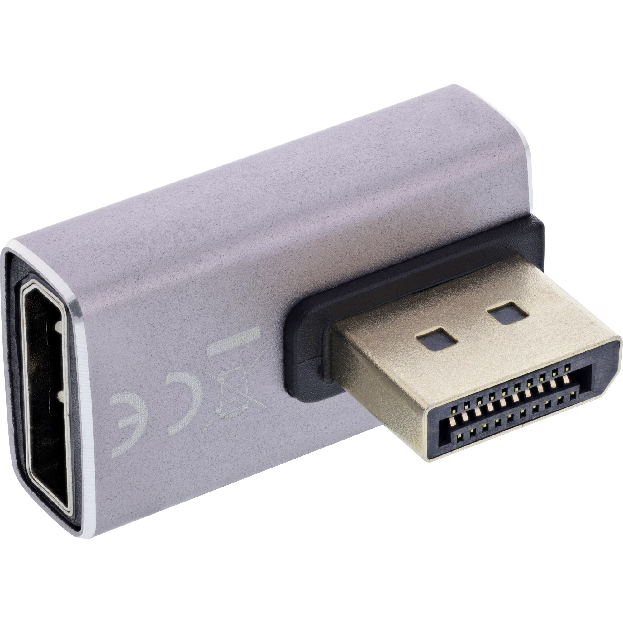 InLine® DisplayPort 1.4 Adapter, DisplayPort St/ Bu, 90° vertikal rechts, 8K UHD InLine® DisplayPort 1.4 Adapter, DisplayPort St/ Bu, 90° vertikal rechts, 8K UHD