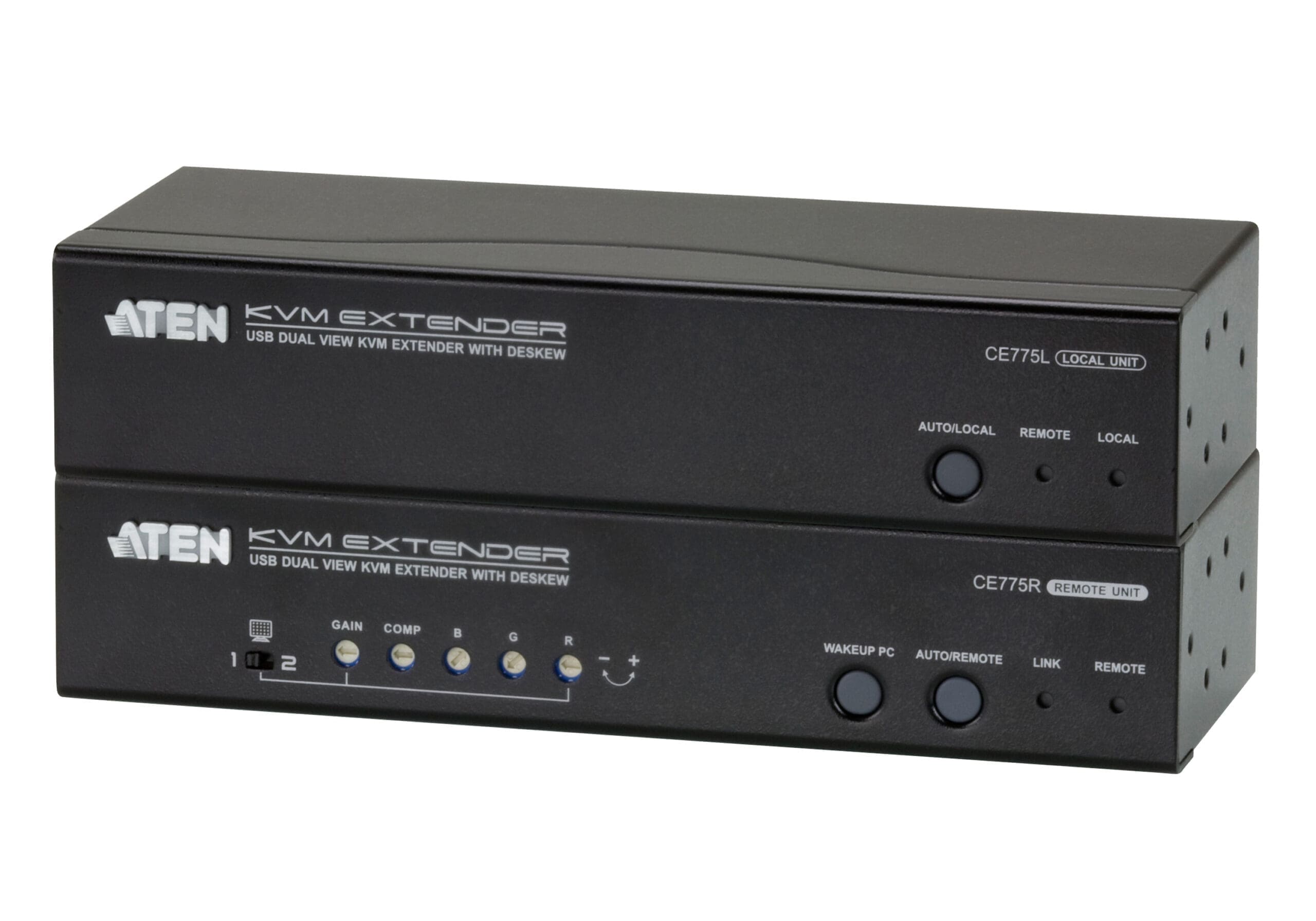 ATEN CE775 Konsolen-Extender, Dual View, USB, RS232, mit Audio, bis 300m ATEN CE775 Konsolen-Extender, Dual View, USB, RS232, mit Audio, bis 300m